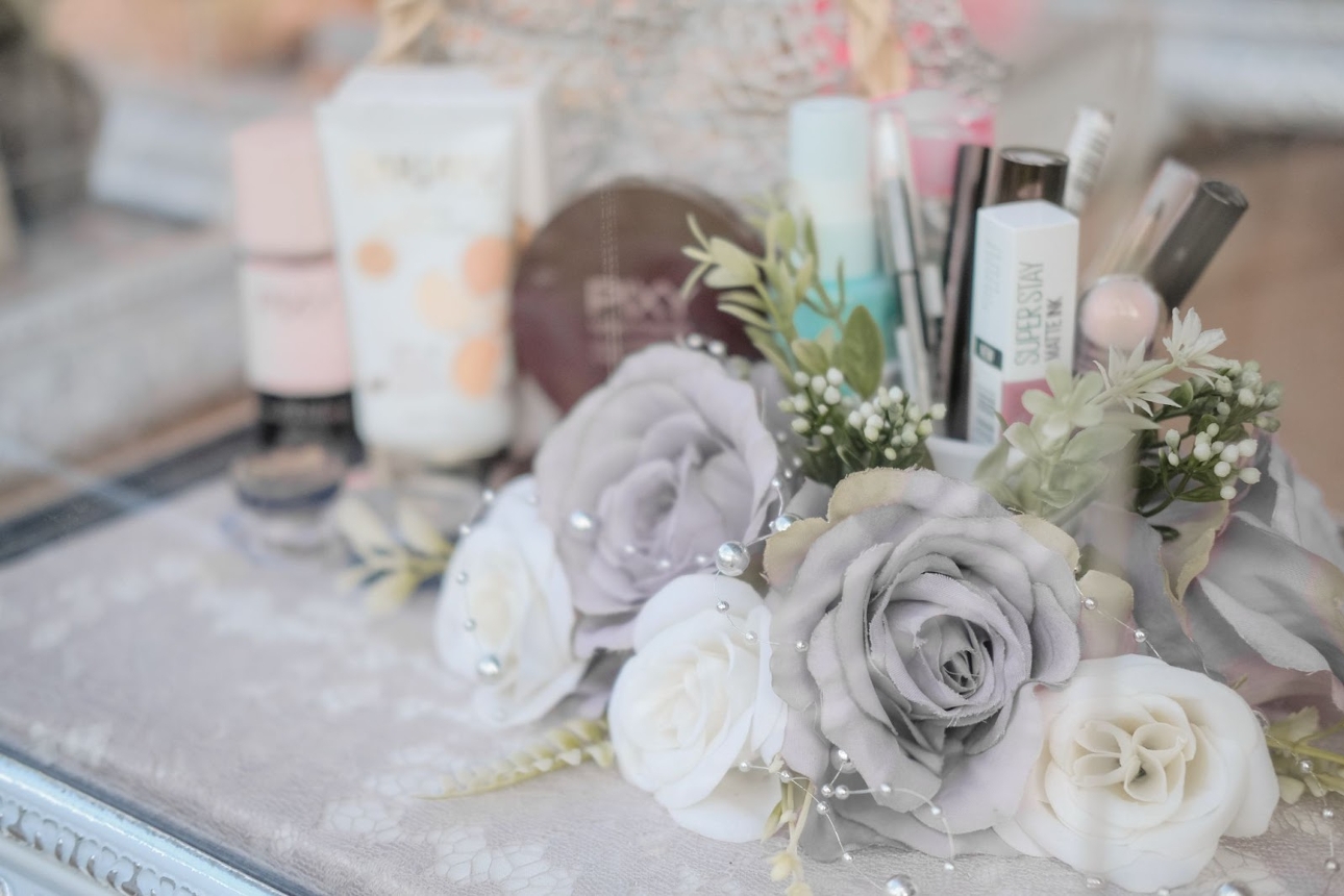 toiletries in an basket