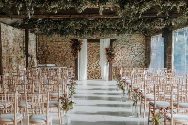 East Afton Farmhouse ceremony space